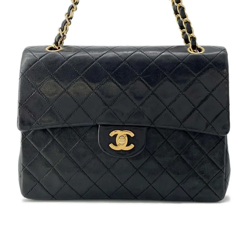 Chanel bags with intricate metal hardwareChanel Chain Shoulder Bag Matelasse 25 Coco Mark Lambskin Double CHANEL Black