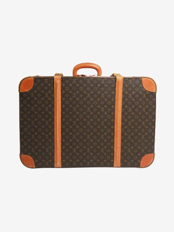 Hermes Bags with Chain - Link Handles for a Touch of GlamourBrown Stratos Jumbo Monogram suitcase