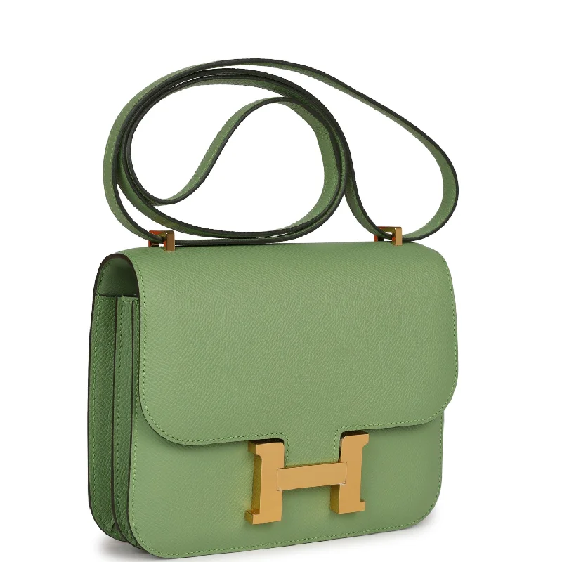 Hermes Kellydoll Bags for a Playful and Chic LookHermes Constance 18 Vert Criquet Epsom Gold Hardware