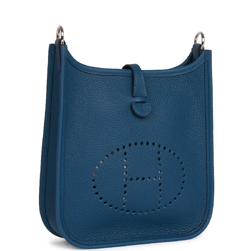 Hermes Bags with Chain - Link Handles for a Touch of GlamourHermes Evelyne TPM Bag Deep Blue Maurice Palladium Hardware