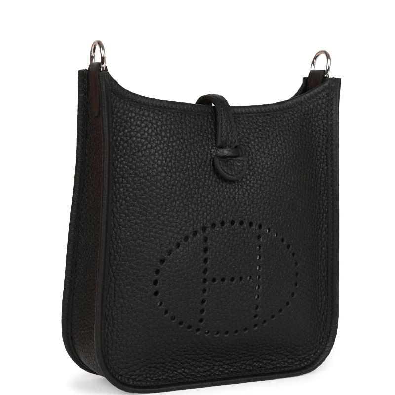 Hermes Evelyne Bags with Adjustable Shoulder StrapsHermes Evelyne TPM Black Clemence Palladium Hardware