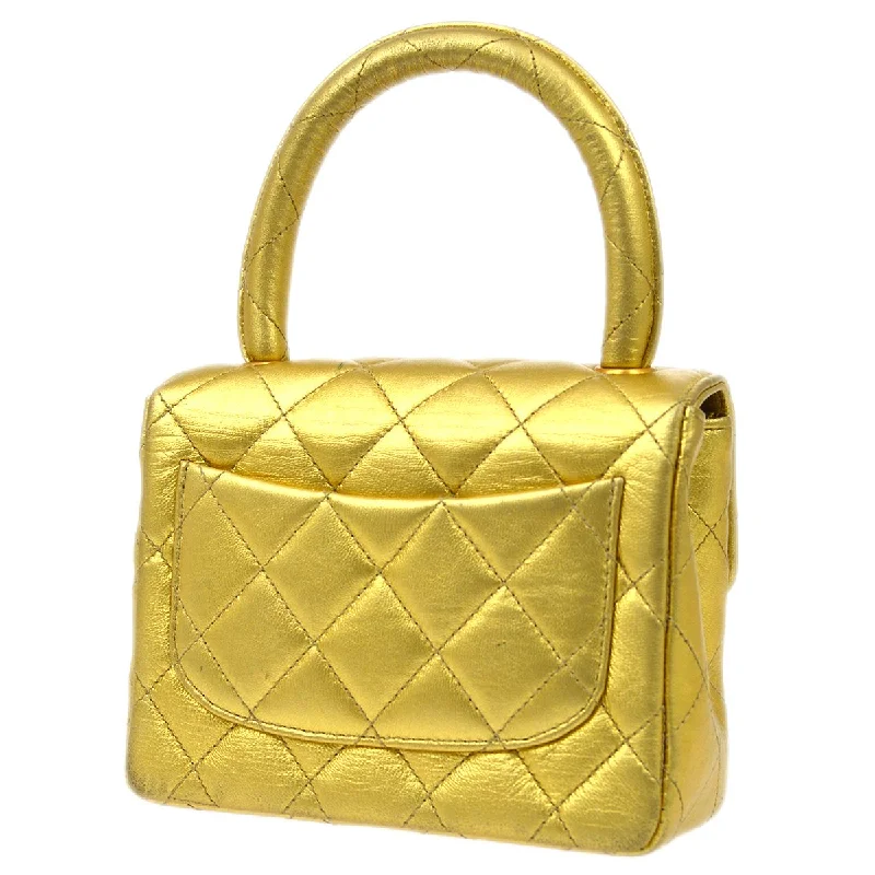 Chanel bags with the perfect balance of luxury and functionalityCHANEL Classic Flap Micro Mini Hand Bag Gold Lambskin 91454