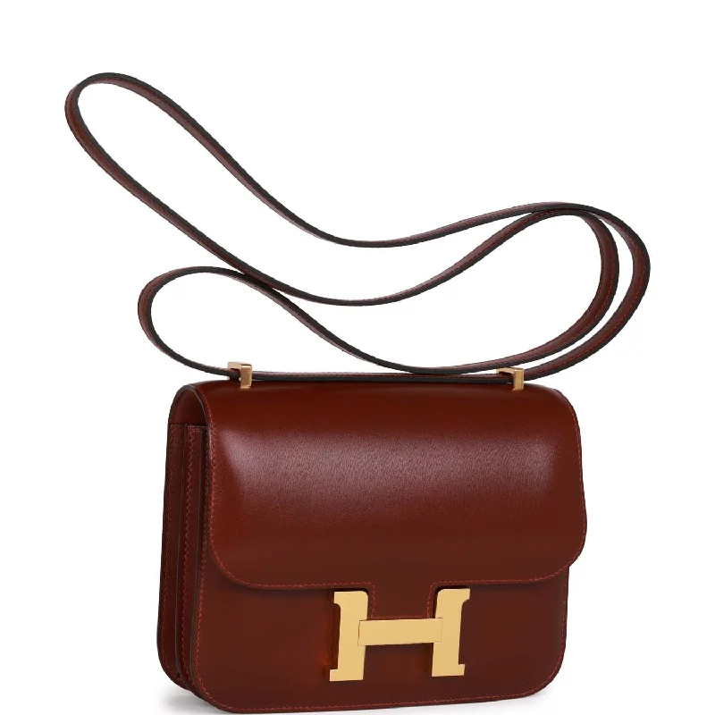 Sustainable - Inspired Hermes Bags with Eco - Conscious MaterialsHermes Constance 1-18 Rouge H Box Gold Hardware