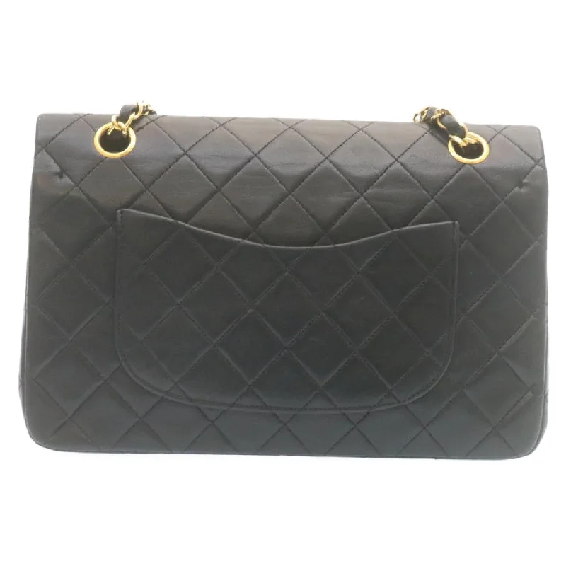 Chanel bags for women with minimalist styleCHANEL Classic Matelasse 25 Chain Flap Shoulder Bag Lamb Skin Black  27848A