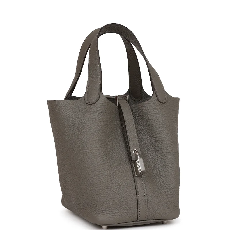 Compact Hermes Herbag Zip for Effortless CarryingHermes Picotin Lock 18 Gris Meyer Clemence Palladium Hardware