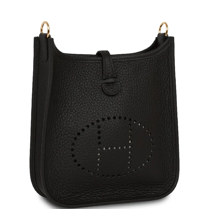 Pet - Friendly Hermes Pet Carrier Bags in Signature StylesHermes Evelyne TPM Black Clemence Gold Hardware