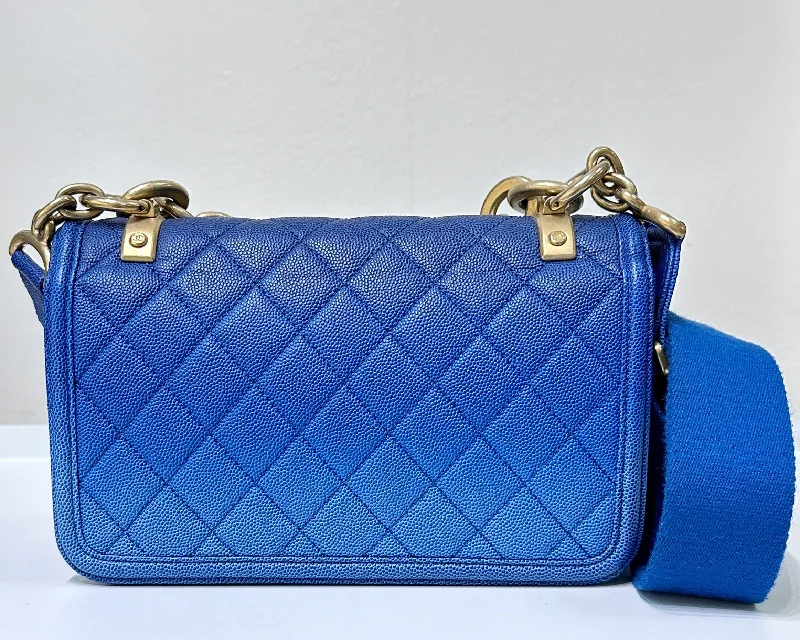 Chanel bags with classic and elegant designsCHANEL Caviar Quilted Small Sunset On The Sea Flap Blue