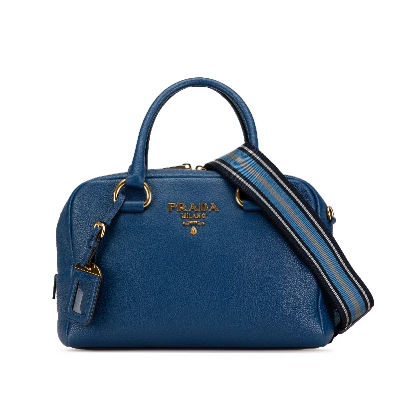 Easy - to - Clean Hermes Bags for Busy LifestylesBlue Prada Mini Vitello Phenix Bauletto Satchel