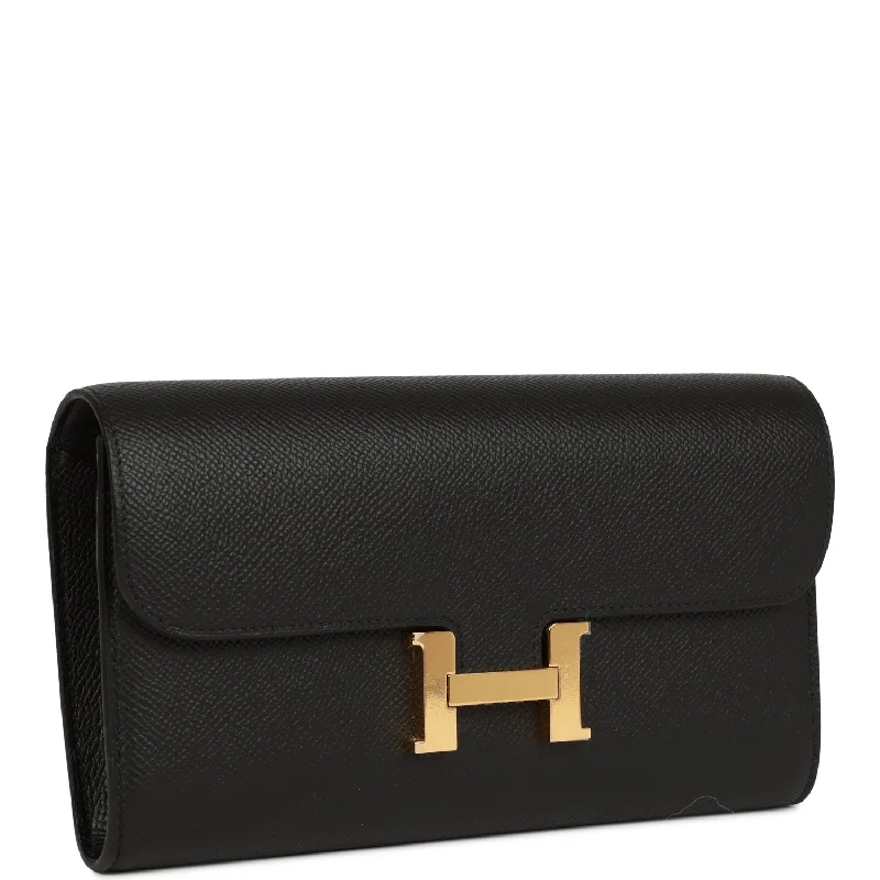 Foldable Hermes Shopping Totes for Added ConvenienceHermes Constance Wallet To Go Black Epsom Gold Hardware