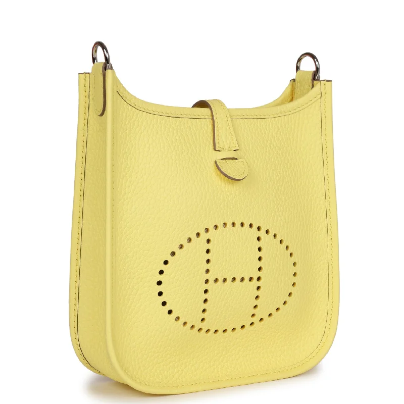 Compact Hermes Herbag Zip for Effortless CarryingHermes Evelyne TPM Limoncello Clemence Palladium Hardware