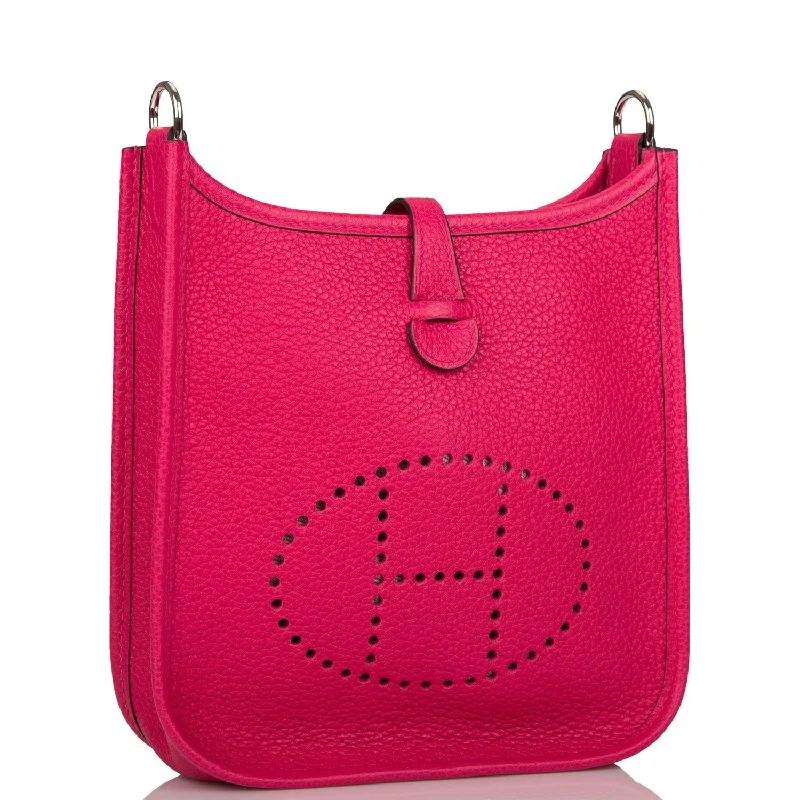 Hermes Bags with Hand - Painted Details for a Unique TouchHermes Evelyne TPM Rose Mexico Clemence Palladium Hardware