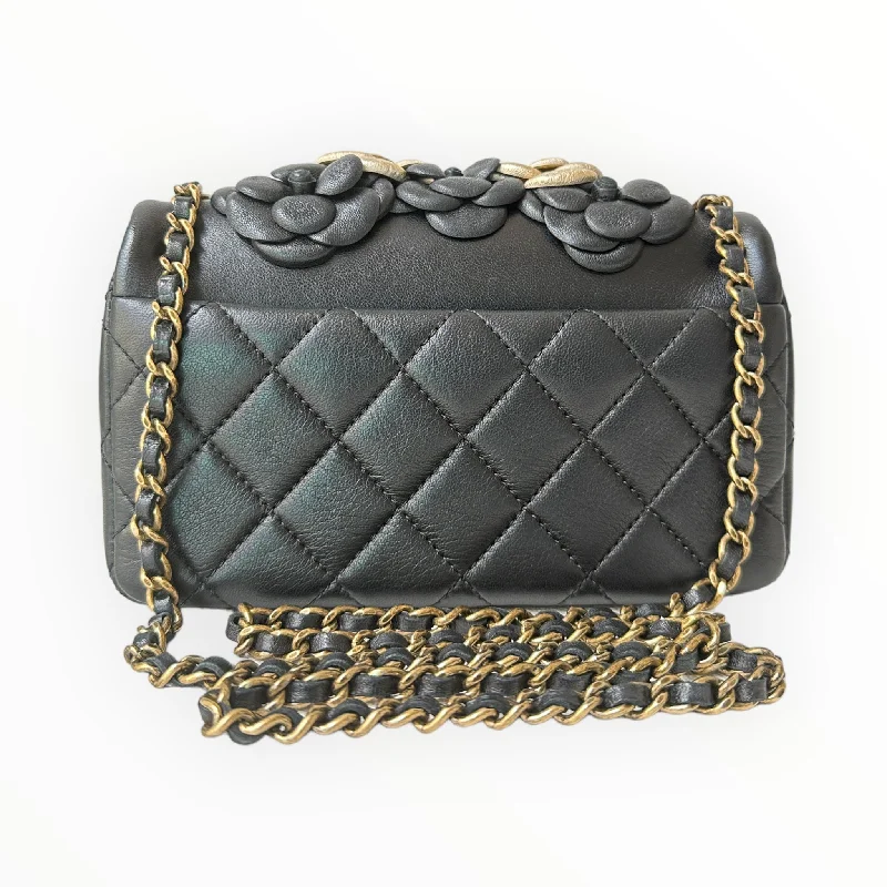 Chanel bags for a polished and professional appearanceChanel CC Camellia Flap Bag Embellished Sheepskin Mini