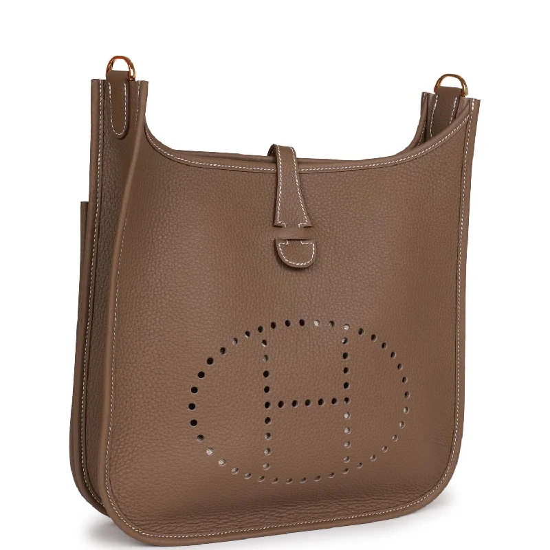 Durable Hermes Canvas - Trimmed Bags for Outdoor UseHermes Evelyne III PM Etoupe Clemence Gold Hardware