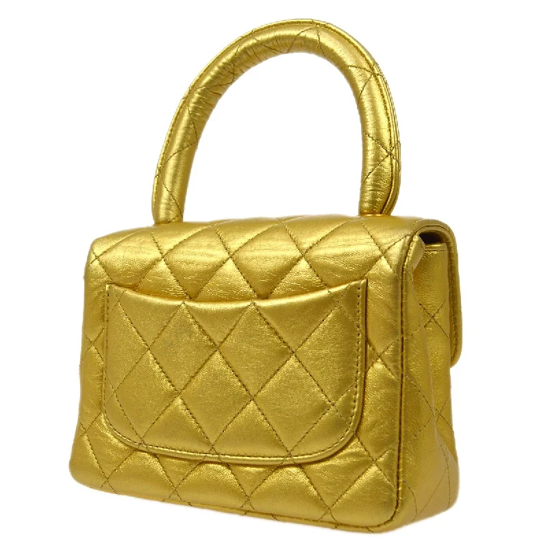 Chanel bags for women with a taste for high fashionCHANEL Classic Flap Micro Mini Hand Bag Gold Lambskin 80588