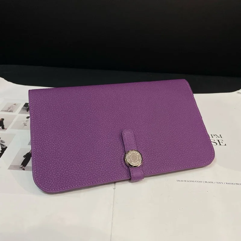 Pet - Friendly Hermes Pet Carrier Bags in Signature StylesHermes Purple Leather Wallet 19.5cm