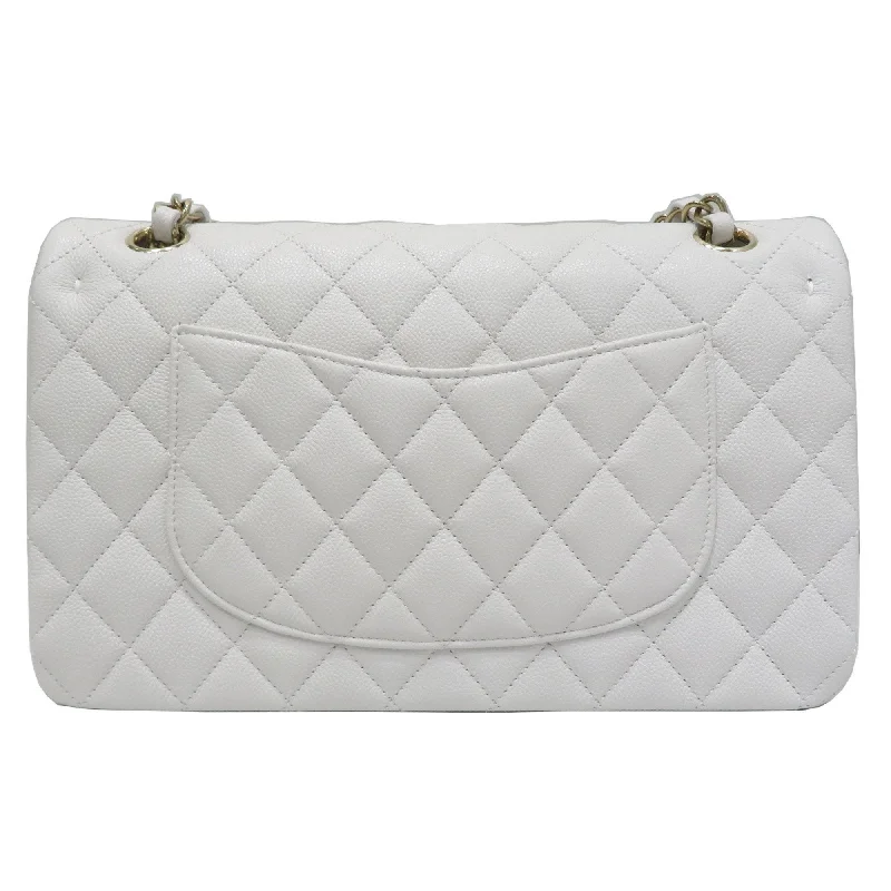 Chanel Luxury Handbag for High - End EventsCHANEL Classic Flap Bag Shoulder White SG Hardware Caviar Skin Women's Men's