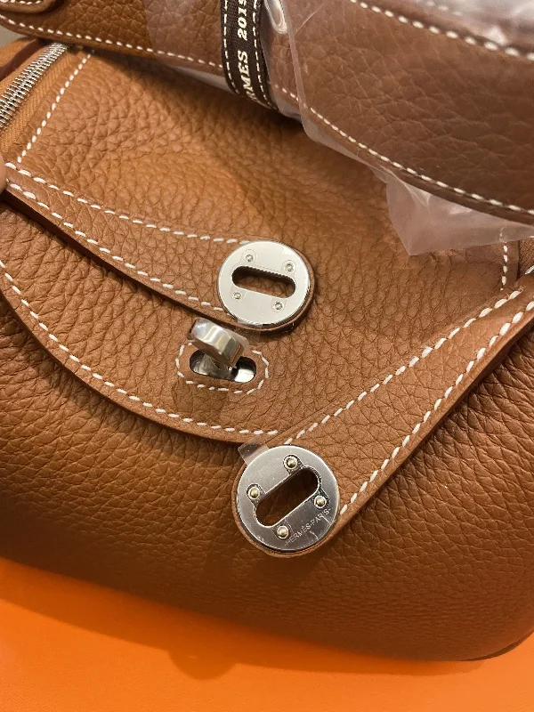 Hermes Bags with Hand - Painted Details for a Unique TouchHermes Mini Lindy Gold Clemence