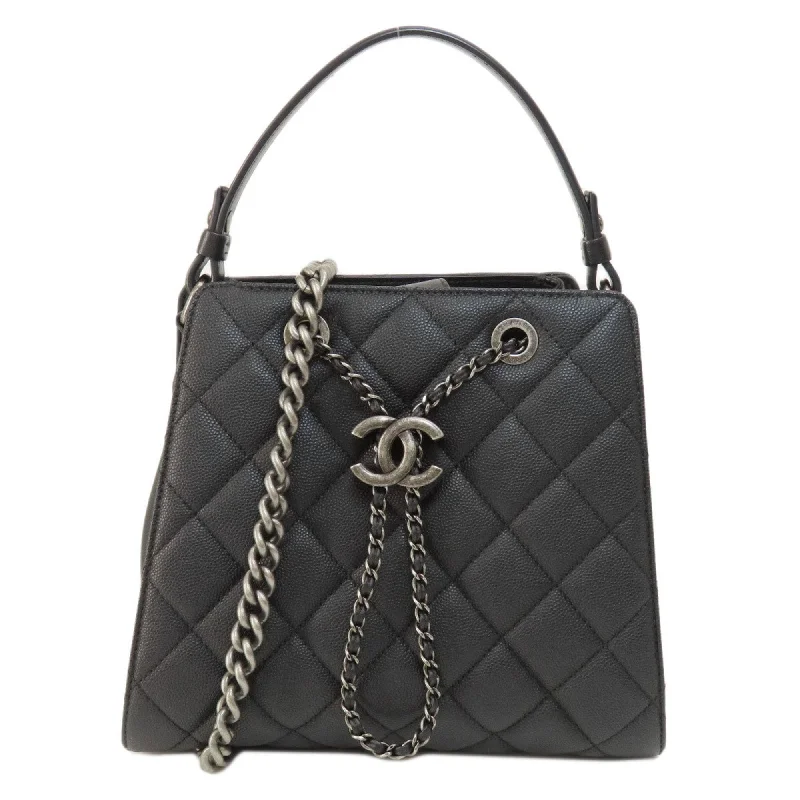 Chanel bags with modern touchesChanel CC Bucket Matelasse Handbag Caviar Skin Women's