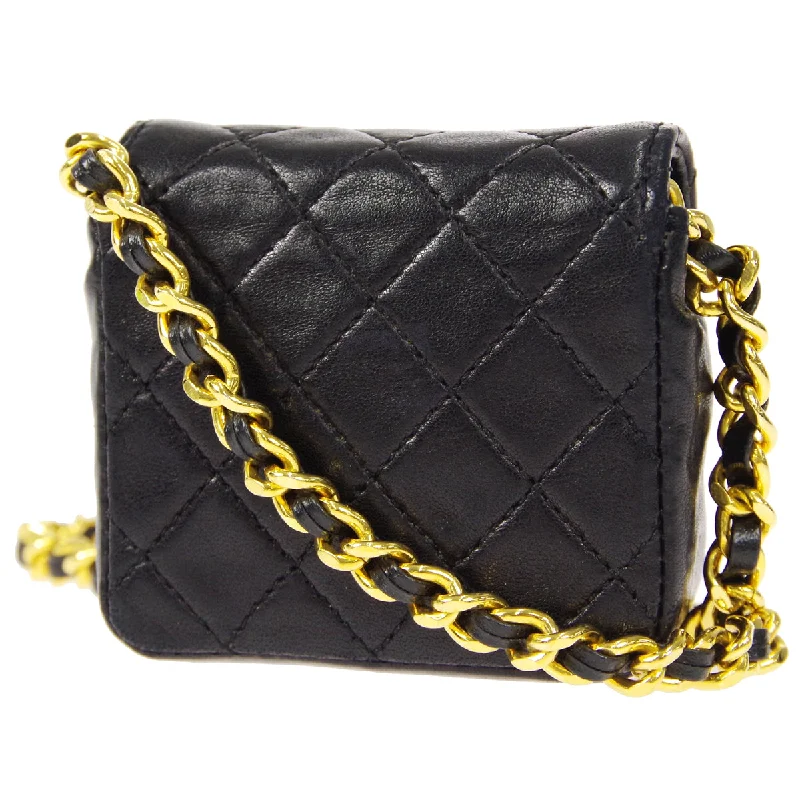 Chanel bags for women with minimalist styleCHANEL Classic Flap Micro Shoulder Bag Black Lambskin 66439