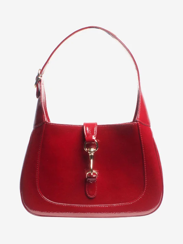 Hermes Victoria Bags with Signature Turnlock ClosuresDark red small Jackie bag