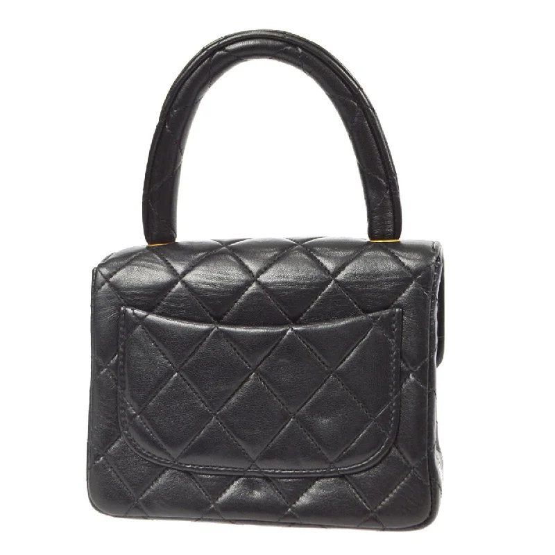 Chanel bags with leather and tweed combinationsCHANEL Classic Flap Micro Handbag Black Lambskin 97677