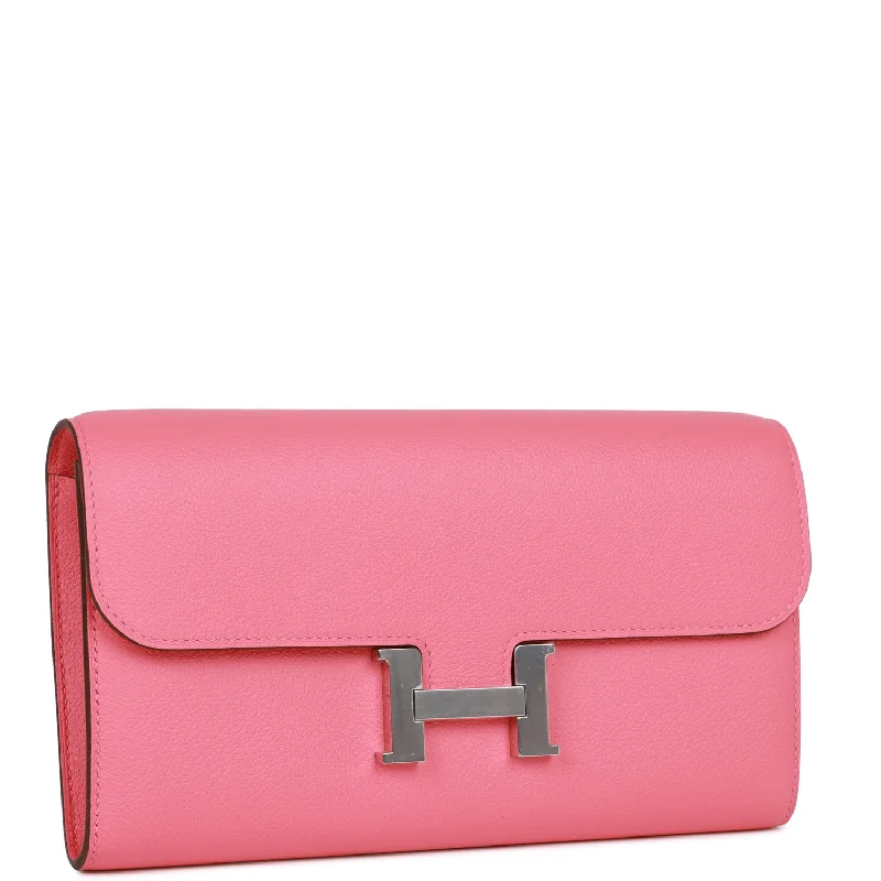 Seasonal - Exclusive Hermes Bags for Summer GetawaysHermes Constance Wallet To Go Rose Azalee Evercolor Palladium Hardware