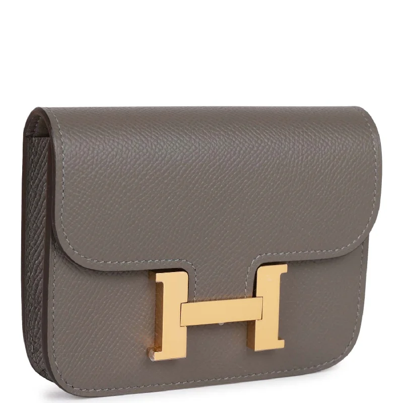 Elegant Hermes Clutch - Style Bags for Formal GalasHermes Constance Slim Wallet Gris Meyer Epsom Gold Hardware