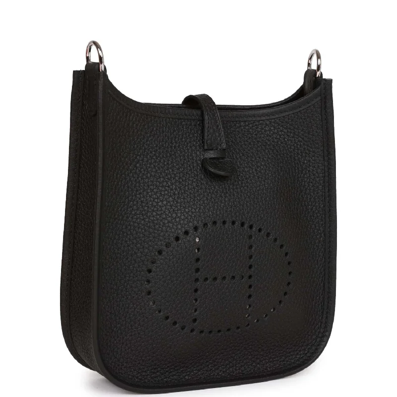 Hermes Bags with Chain - Link Handles for a Touch of GlamourHermes Evelyne TPM Black Clemence Palladium Hardware