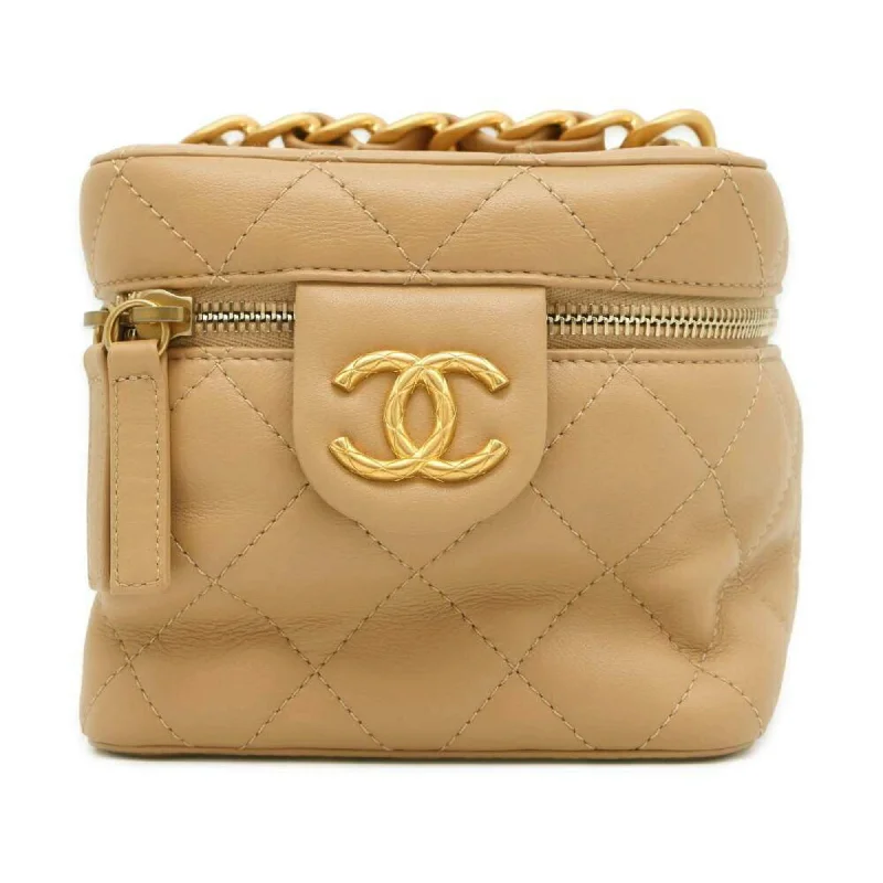 Chanel bags for women with a taste for high fashionChanel Chain Shoulder Bag Matelasse Vanity Coco Mark Leather AS3228 CHANEL