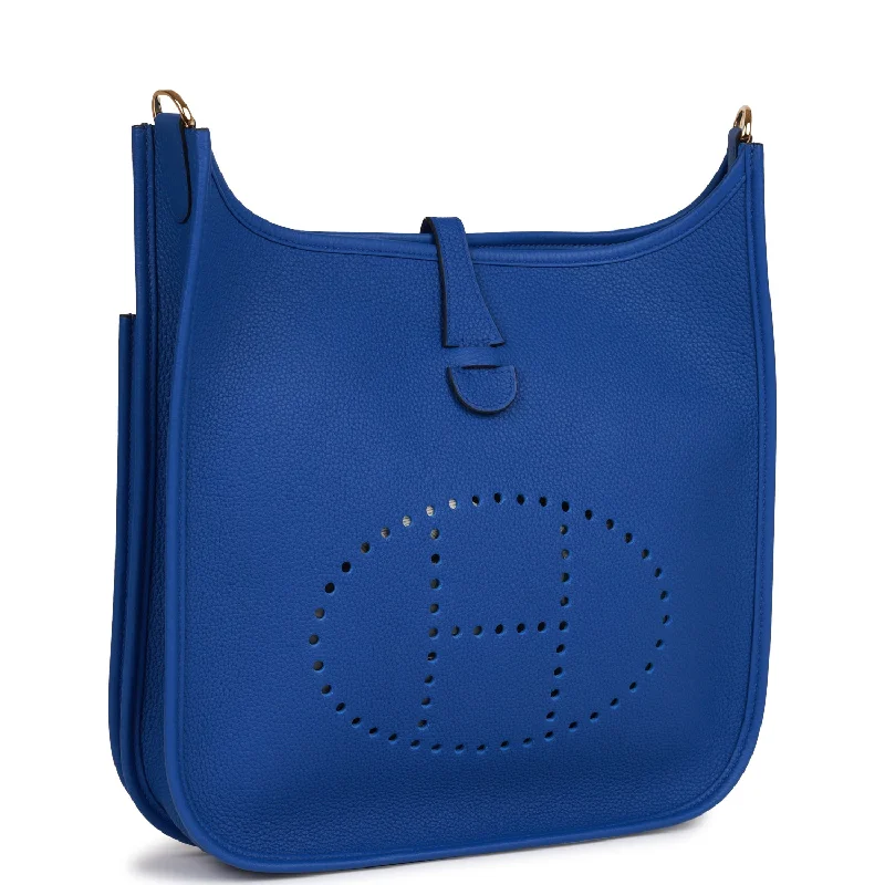 Affordable Replica - Quality Hermes - Inspired BagsHermes Evelyne III PM Bleu Royal Maurice Gold Hardware