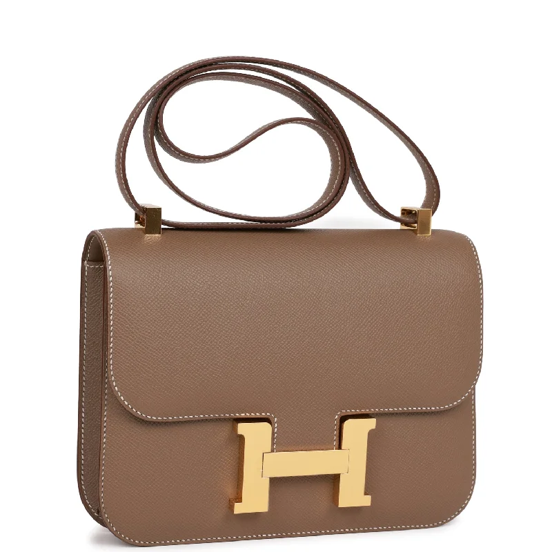 Faux Fur - Trimmed Hermes Bags for Winter SophisticationHermes Constance 1-24 Etoupe Epsom Gold Hardware