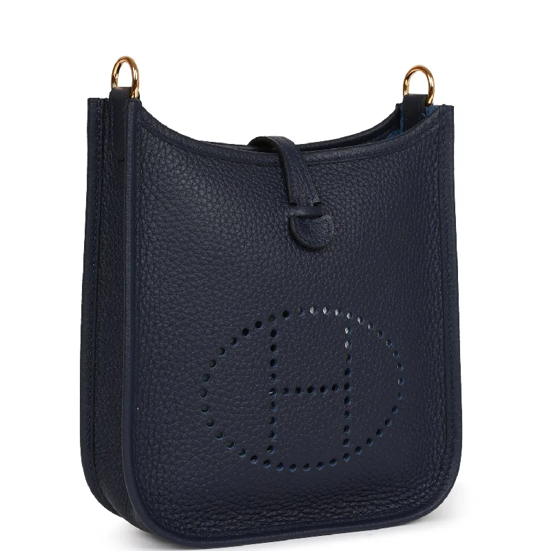 Hermes Sac a Depeches Bags with Antique - Style HardwareHermes Evelyne TPM Bleu Nuit Clemence Gold Hardware