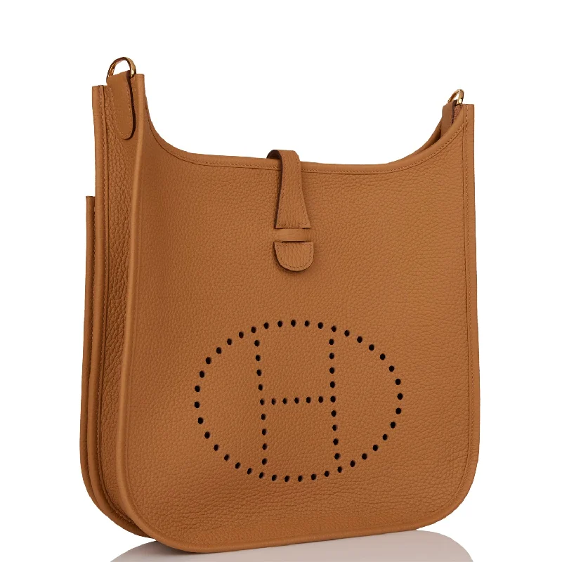 Hermes Bags with Adjustable and Padded Shoulder StrapsHermes Evelyne III PM Biscuit Clemence Gold Hardware