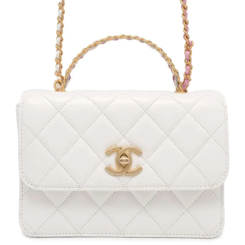 Chanel bags for women who appreciate fine craftsmanshipChanel Chain Shoulder Bag Matelasse Coco Mark AS3886 2way Handbag White