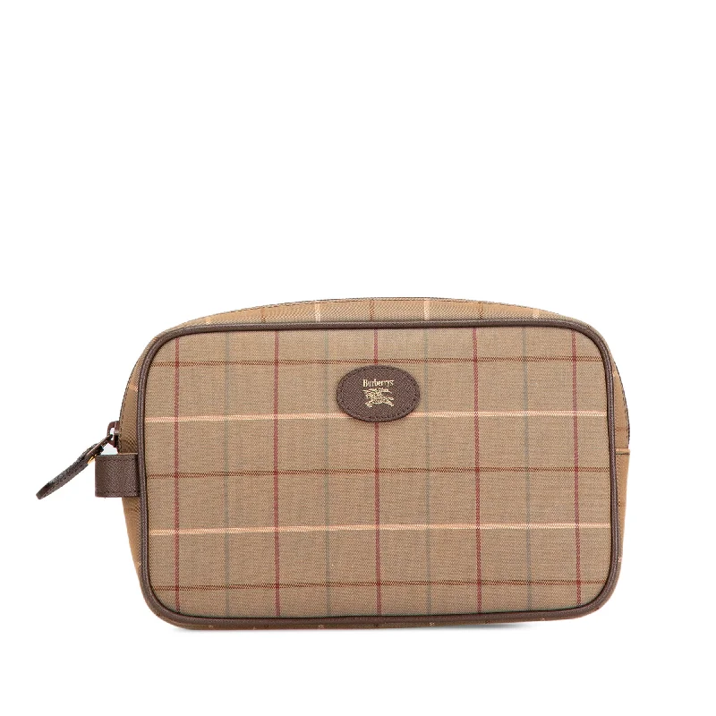 Embroidered Hermes Bags with Floral and Animal MotifsBrown Burberry Vintage Check Canvas Clutch