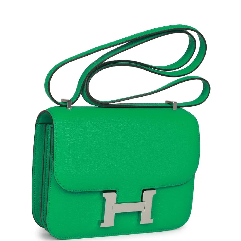 Trendy Hermes Bolide Bags in Metallic FinishesHermes Constance 1-18 Menthe Chevre Palladium Hardware