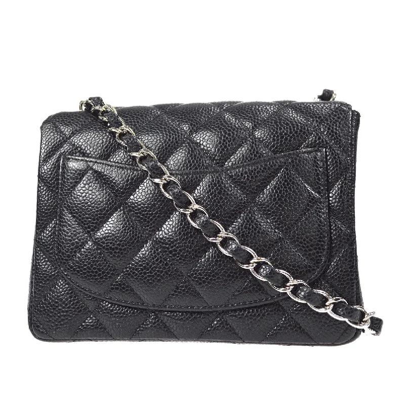 Chanel bags for women who appreciate fine craftsmanshipCHANEL Classic Flap Mini Square Chain Shoulder Bag Black Caviar 58017