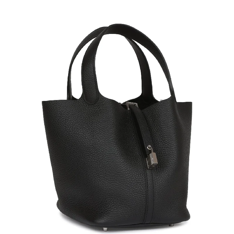 Dark - Hued Hermes Bags for a Sophisticated and Timeless PresenceHermes Picotin Lock 22 Black Clemence Palladium Hardware