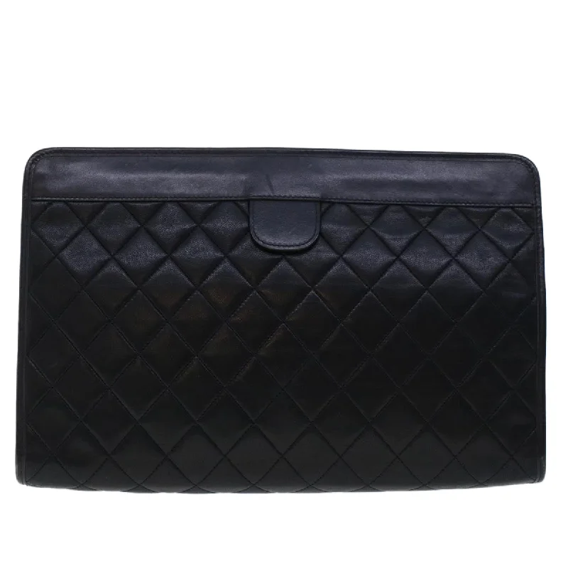 Chanel bags for those who value investment piecesCHANEL Clutch Bag Lamb Skin Black CC  am4611