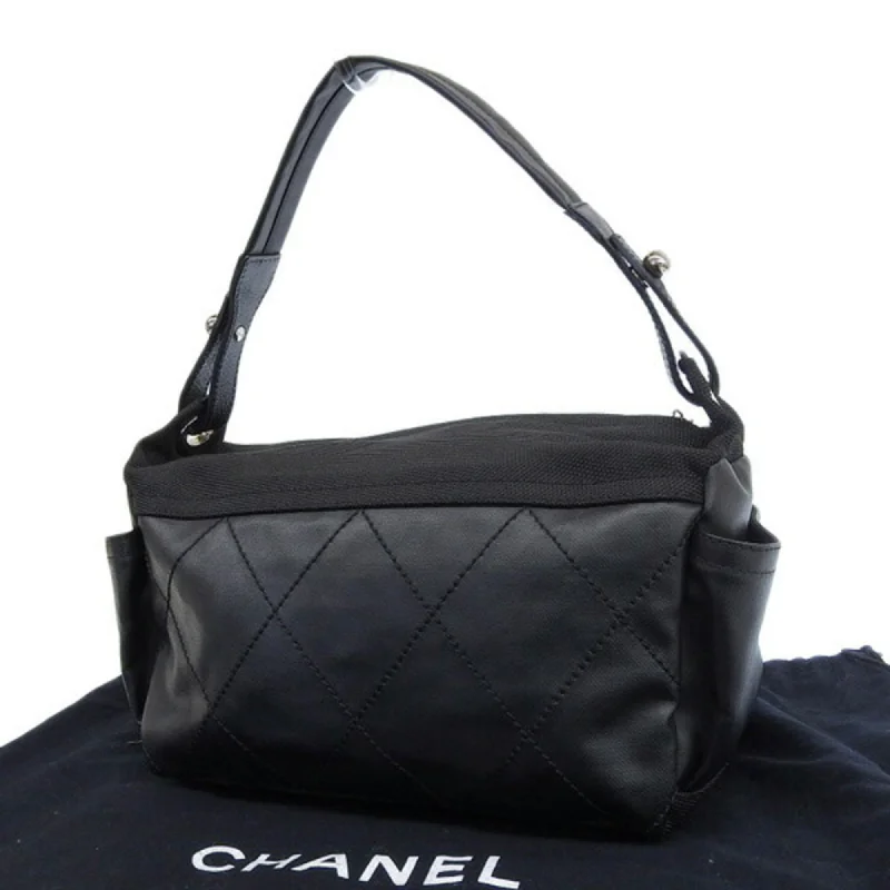 Chanel Colorful Handbag for Spring OutfitsCHANEL Coated Canvas Leather Paris Biarritz Coco Mark One Shoulder Bag A34205 Black Ladies