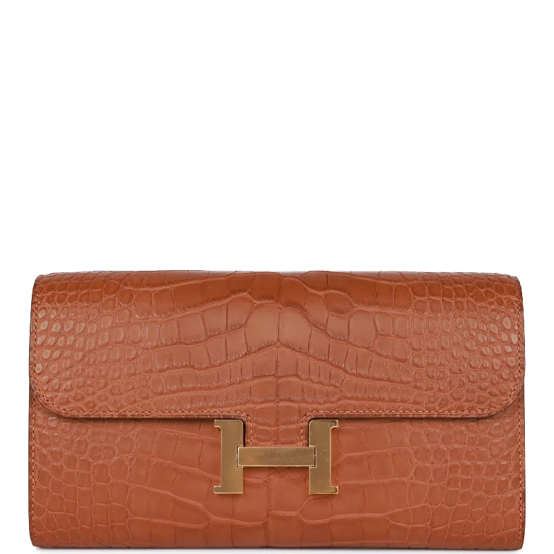 Compact and Portable Hermes Belt Bags for On - the - GoHermes Constance Wallet To Go Gold Matte Alligator Gold Hardware