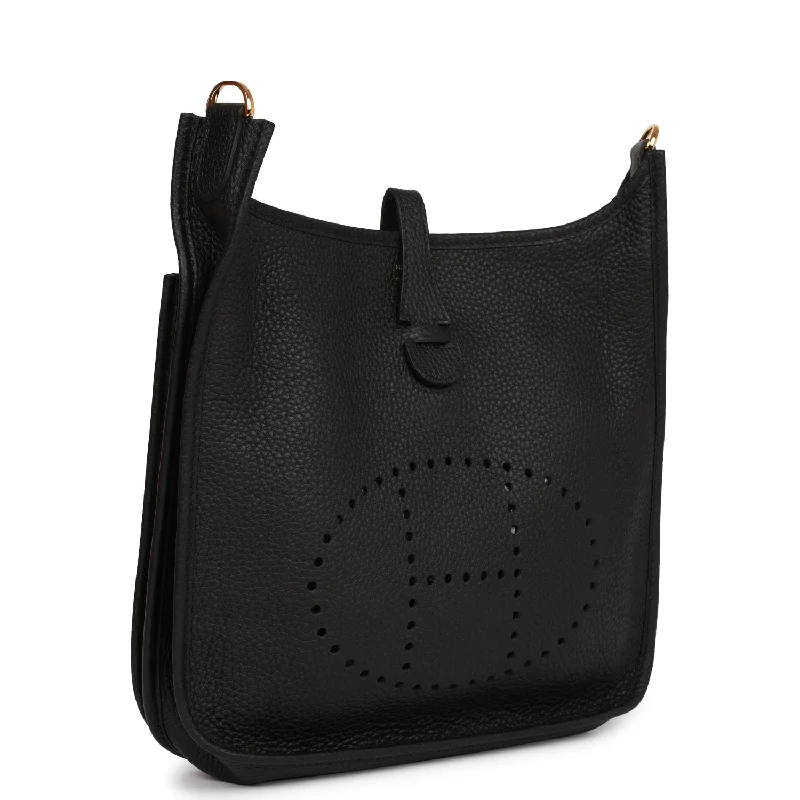 Minimalist Hermes Bags for a Sleek and Timeless LookHermes Evelyne III PM Black Clemence Gold Hardware