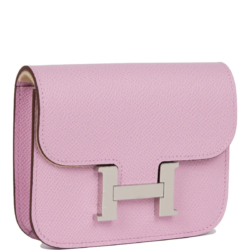 Minimalist Hermes Bags for a Sleek and Timeless LookHermes Constance Slim Wallet Mauve Sylvestre Epsom Palladium Hardware