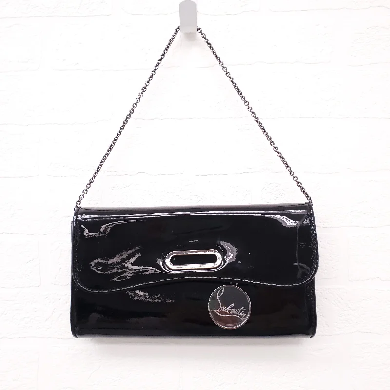 Affordable Replica - Quality Hermes - Inspired BagsCHRISTIAN LOUBOUTIN BLACK PATENT LEATHER RIVIERA FLAP CLUTCH