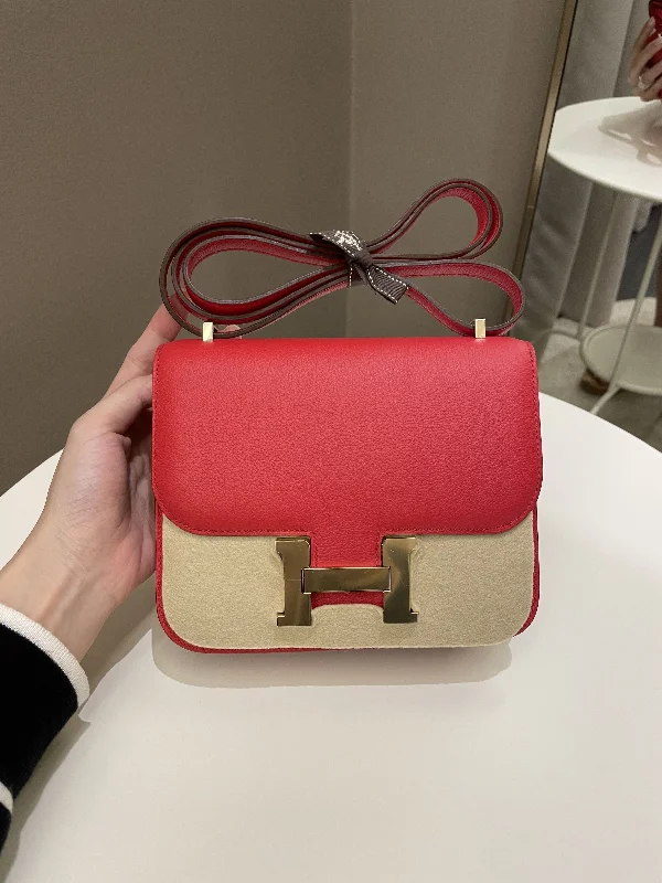 Compact Hermes Herbag Zip for Effortless CarryingHermes Constance 18 Rouge De Coeur Evercolor