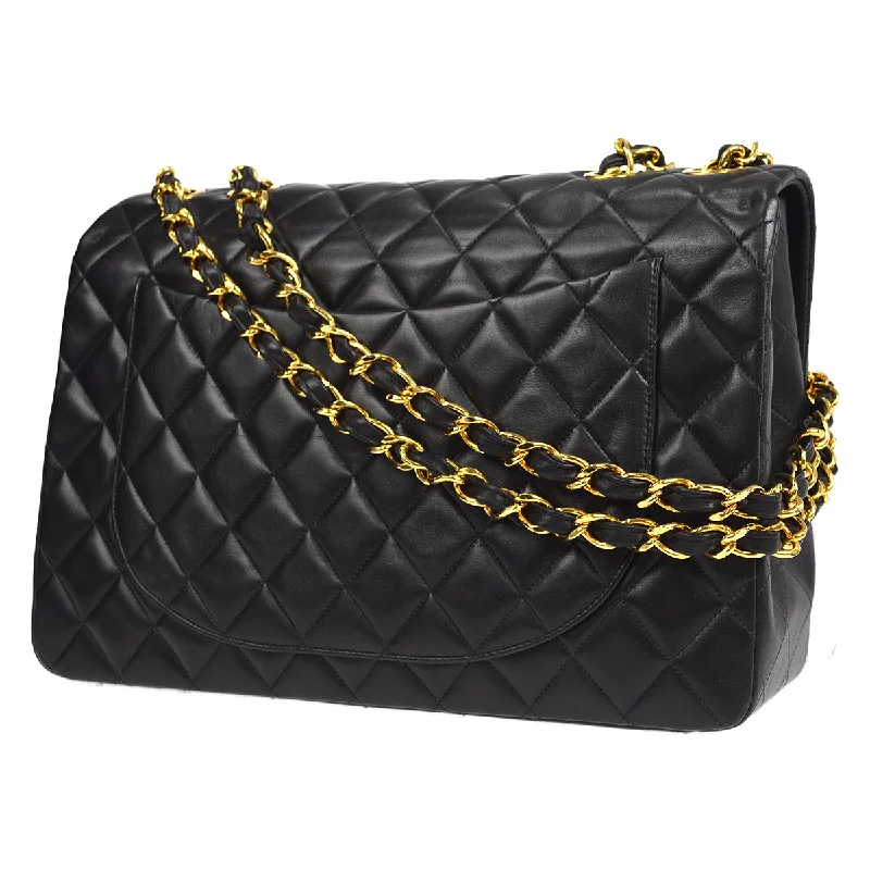 Chanel bags available at online luxury retaileCHANEL Classic Flap Maxi Chain Shoulder Bag Black Lambskin 87293