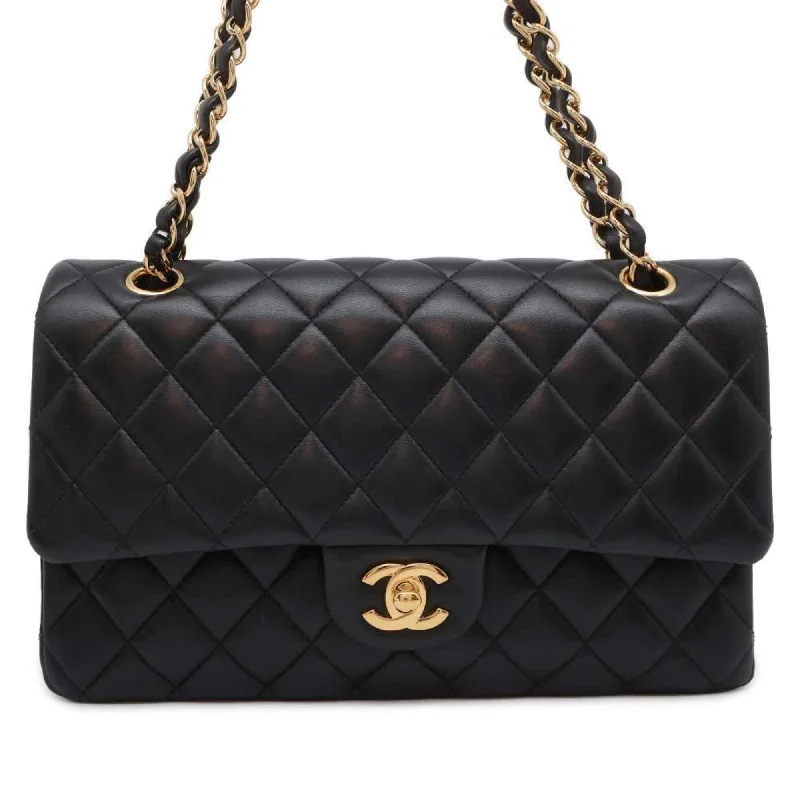 Chanel bags for a polished and professional appearanceChanel Chain Shoulder Bag Matelasse 25 Coco Mark Lambskin Double A01112 CHANEL Black