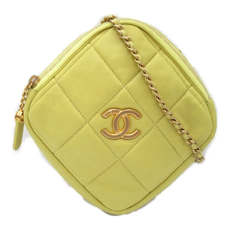 Chanel bags with iconic gold chainsCHANEL Chain Shoulder Bag, Lambskin (Sheepskin), Women's, Yellow