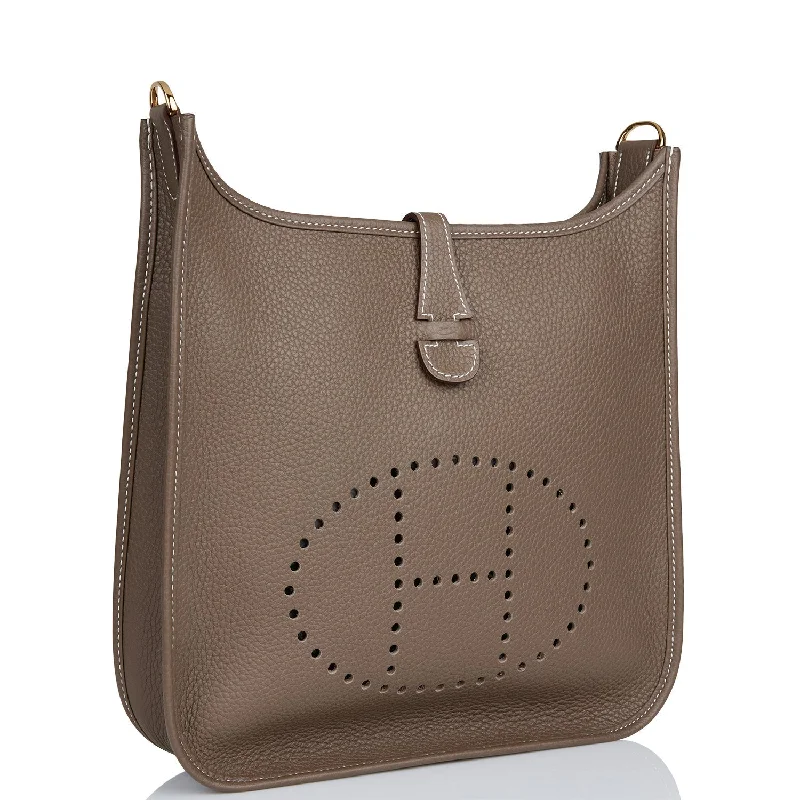 Sporty - Inspired Hermes Bags for Active LifestylesHermes Evelyne III PM Etoupe Clemence Gold Hardware