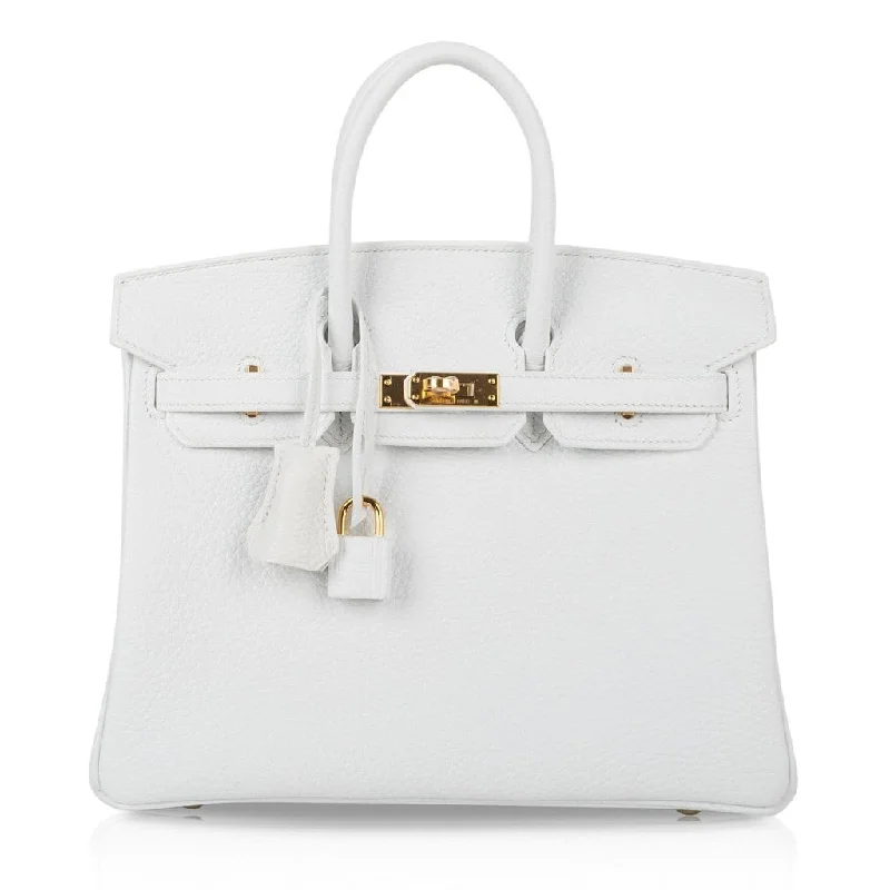 Pattern - Mixing Hermes Bags for a Trendy and Edgy LookHermes Birkin 25 HSS Bag White Clemence Gold Hardware